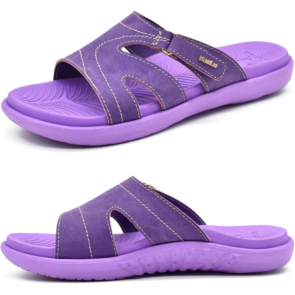 image:imageKuaiLu Womens Fashion Orthotic Slides Arch Support Slip On Walking SandalsPurple