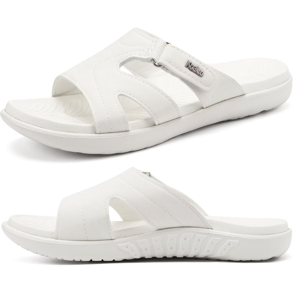 image:imageKuaiLu Womens Fashion Orthotic Slides Arch Support Slip On Walking SandalsWhite