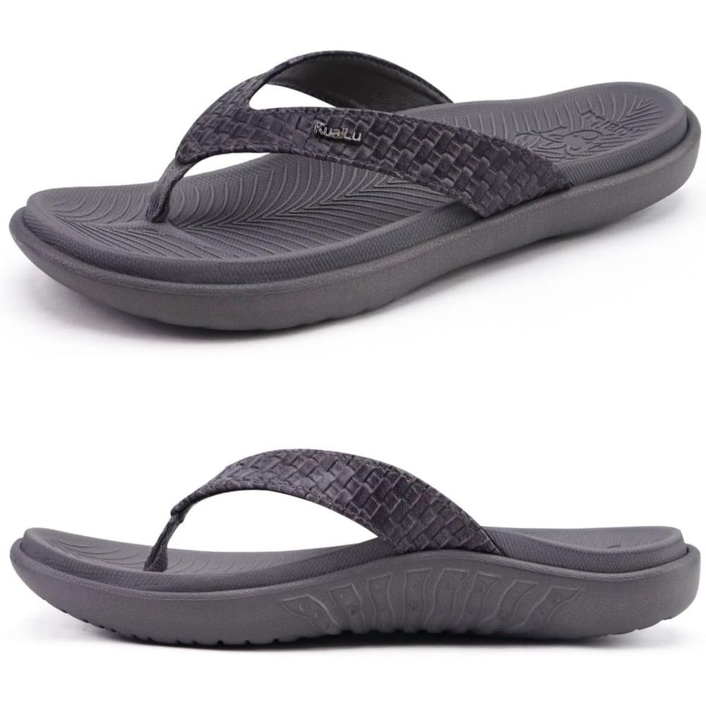 image:imageKuaiLu Womens Flip Flops Arch Support Yoga Mat Cushioned Thong SandalsElegant Grey