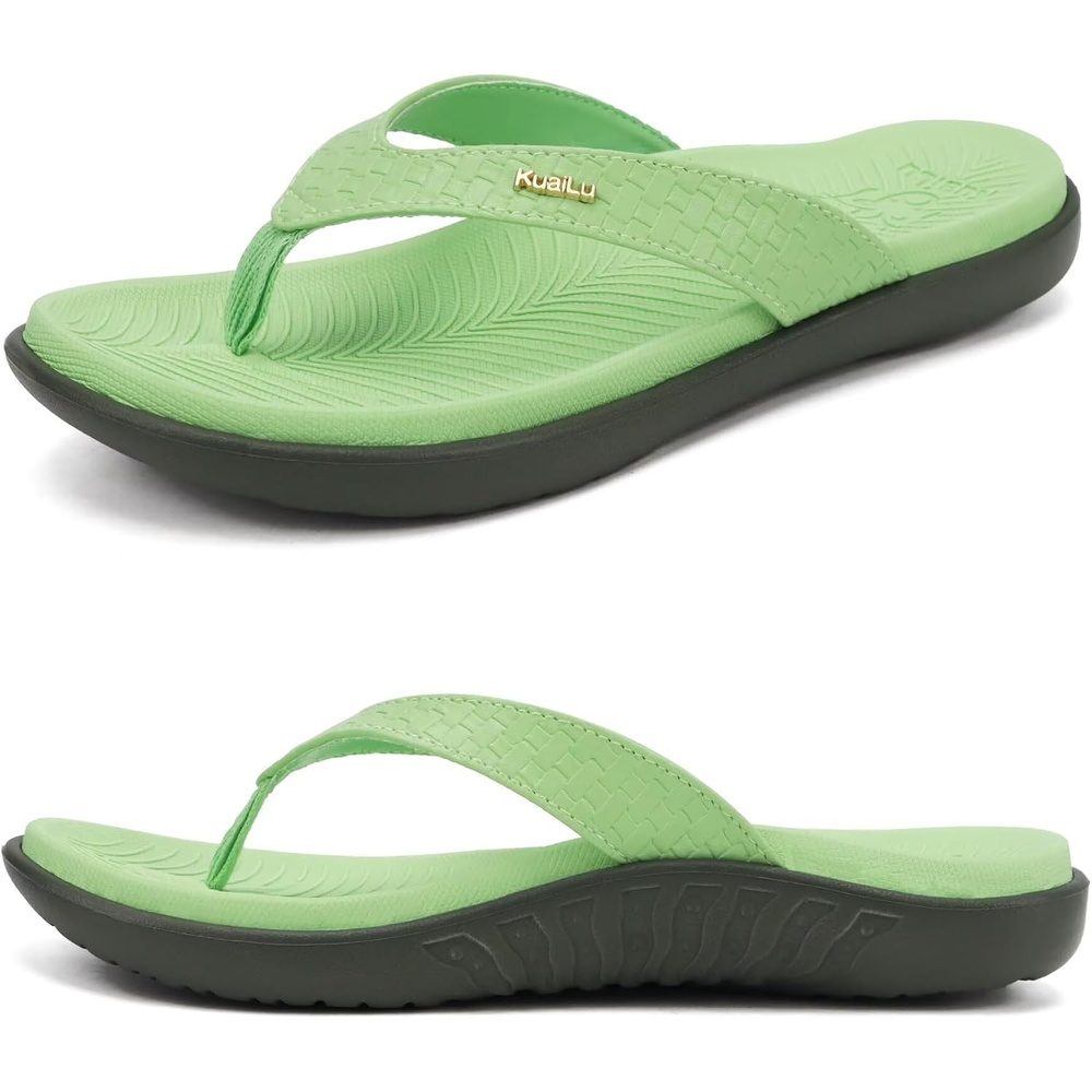 image:imageKuaiLu Womens Flip Flops Arch Support Yoga Mat Cushioned Thong SandalsMint Green