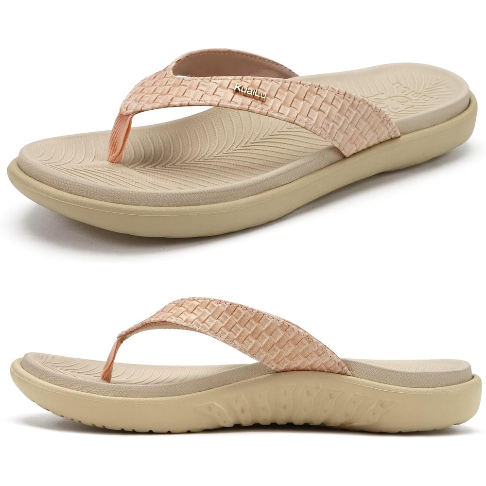 image:imageKuaiLu Womens Flip Flops Arch Support Yoga Mat Cushioned Thong SandalsWhite