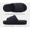 KuaiLu Cozy Memory Foam Slippers For Men – All-Season Warm House Shoes(All Black)