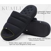 KuaiLu Cozy Memory Foam Slippers For Men – All-Season Warm House Shoes(All Black)