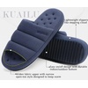 KuaiLu Cozy Memory Foam Slippers For Men – All-Season Warm House Shoes(Dark Blue)