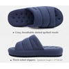 KuaiLu Cozy Memory Foam Slippers For Men – All-Season Warm House Shoes(Dark Blue)