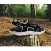 KuaiLu Mens Hiking Sandals with Orthopedic Arch Support Footbed(Black White)
