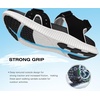 KuaiLu Mens Hiking Sandals with Orthopedic Arch Support Footbed(Black White)