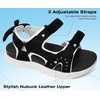 KuaiLu Mens Hiking Sandals with Orthopedic Arch Support Footbed(Black White)