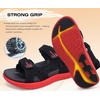 KuaiLu Mens Hiking Sandals with Orthopedic Arch Support Footbed(Black/Red)