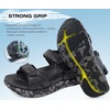 KuaiLu Mens Hiking Sandals with Orthopedic Arch Support Footbed(Black(camouflage))