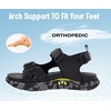 KuaiLu Mens Hiking Sandals with Orthopedic Arch Support Footbed(Black(camouflage))