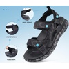 KuaiLu Mens Hiking Sandals with Orthopedic Arch Support Footbed(Black(camouflage))