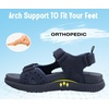 KuaiLu Mens Hiking Sandals with Orthopedic Arch Support Footbed(Dark Blue)