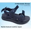 KuaiLu Mens Hiking Sandals with Orthopedic Arch Support Footbed(Dark Blue)