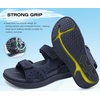KuaiLu Mens Hiking Sandals with Orthopedic Arch Support Footbed(Dark Blue)