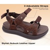 KuaiLu Mens Hiking Sandals with Orthopedic Arch Support Footbed(Dark Brown)