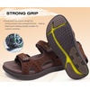 KuaiLu Mens Hiking Sandals with Orthopedic Arch Support Footbed(Dark Brown)