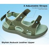 KuaiLu Mens Hiking Sandals with Orthopedic Arch Support Footbed(Green)