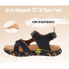KuaiLu Mens Hiking Sandals with Orthopedic Arch Support Footbed(Khaki Black(camouflage))