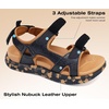 KuaiLu Mens Hiking Sandals with Orthopedic Arch Support Footbed(Khaki Black(camouflage))