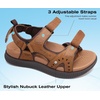 KuaiLu Mens Hiking Sandals with Orthopedic Arch Support Footbed(Khaki Brown)