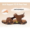 KuaiLu Mens Hiking Sandals with Orthopedic Arch Support Footbed(Khaki Brown(camouflage))