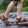 KuaiLu Mens Hiking Sandals with Orthopedic Arch Support Footbed(Khaki Brown(camouflage))