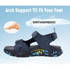 KuaiLu Mens Hiking Sandals with Orthopedic Arch Support Footbed(Navy Blue(camouflage))