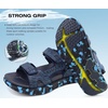 KuaiLu Mens Hiking Sandals with Orthopedic Arch Support Footbed(Navy Blue(camouflage))