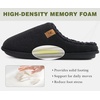 KuaiLu Mens House Memory Foam Slippers with Comfortable Warm Plush Lining(Black)