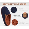 KuaiLu Mens House Memory Foam Slippers with Comfortable Warm Plush Lining(Blue Brown)
