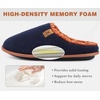 KuaiLu Mens House Memory Foam Slippers with Comfortable Warm Plush Lining(Blue Brown)