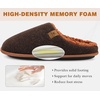 KuaiLu Mens House Memory Foam Slippers with Comfortable Warm Plush Lining(Brown)