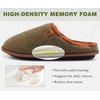 KuaiLu Mens House Memory Foam Slippers with Comfortable Warm Plush Lining(Green Brown)