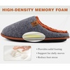 KuaiLu Mens House Memory Foam Slippers with Comfortable Warm Plush Lining(Grey Brown)