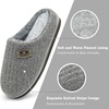 KuaiLu Men’s Orthopedic Memory Foam Slippers – Fashion Casual Wool-blend Stripe Knitted with Warm Sherpa Plush Lining – Winter Men’s Mule Scuff Non-slip House Slippers – Size 7-14