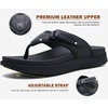 KuaiLu Mens Orthotic Cushion Flip Flops Athletic Recovery Walking Sandals(Black)