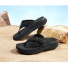 KuaiLu Mens Orthotic Cushion Flip Flops Athletic Recovery Walking Sandals(Black)