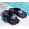 KuaiLu Mens Orthotic Cushion Flip Flops Athletic Recovery Walking Sandals(Dark Blue)