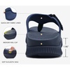 KuaiLu Mens Orthotic Cushion Flip Flops Athletic Recovery Walking Sandals(Dark Blue)