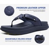 KuaiLu Mens Orthotic Cushion Flip Flops Athletic Recovery Walking Sandals(Dark Blue)