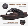 KuaiLu Mens Orthotic Cushion Flip Flops Athletic Recovery Walking Sandals(Dark Brown)