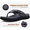 KuaiLu Mens Orthotic Cushion Flip Flops Athletic Recovery Walking Sandals(Grey)