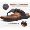 KuaiLu Mens Orthotic Cushion Flip Flops Athletic Recovery Walking Sandals(Khaki Brown)