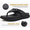 KuaiLu Men’s Orthotic Cushion Flip Flops Recovery Walking Athletic Sandals(All Black)