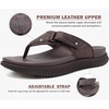 KuaiLu Men’s Orthotic Cushion Flip Flops Recovery Walking Athletic Sandals(Dark Brown)