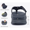 KuaiLu Men’s Orthotic Cushion Flip Flops Recovery Walking Athletic Sandals(Dark Grey)