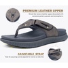 KuaiLu Men’s Orthotic Cushion Flip Flops Recovery Walking Athletic Sandals(Dark Grey)