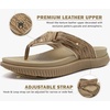 KuaiLu Men’s Orthotic Cushion Flip Flops Recovery Walking Athletic Sandals(Khaki Beige)