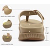 KuaiLu Men’s Orthotic Cushion Flip Flops Recovery Walking Athletic Sandals(Khaki Beige)